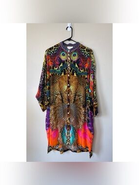 Camilla Xanadu Button Front Silk Dress Size Small